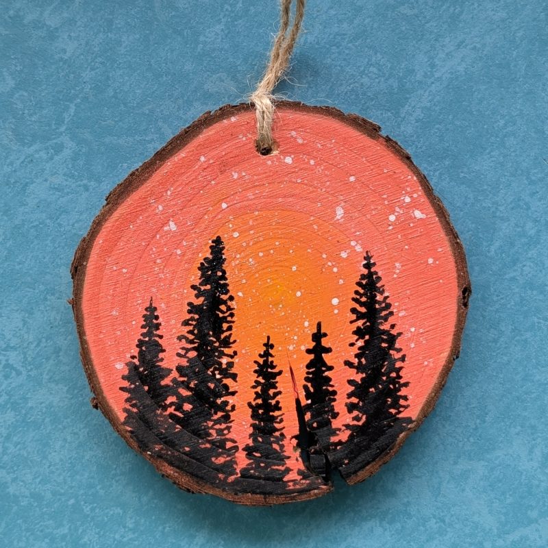 Hand-Painted Wood Slice