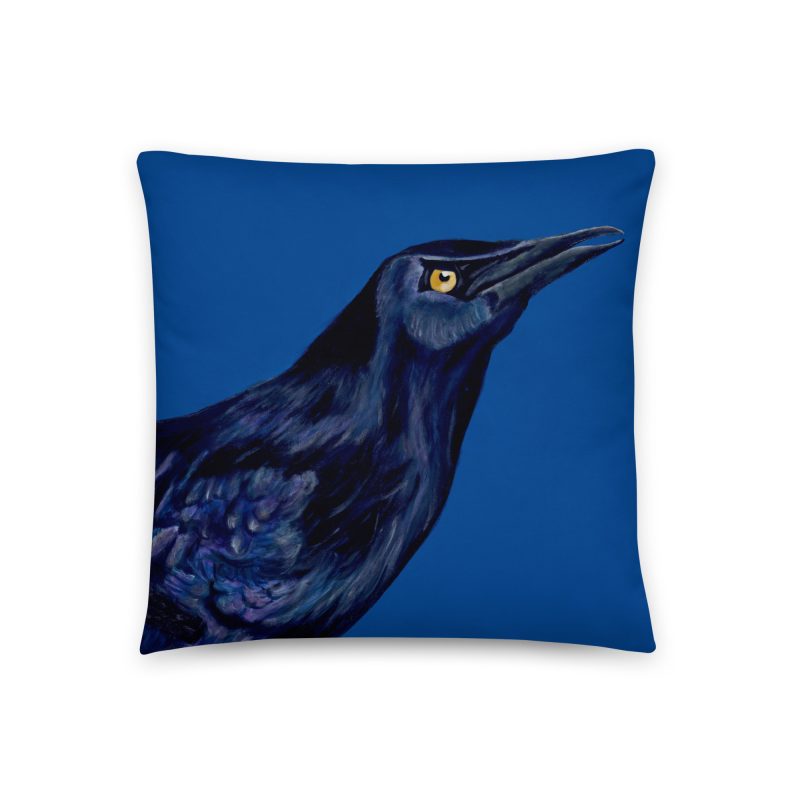 Male Grackle Pillow