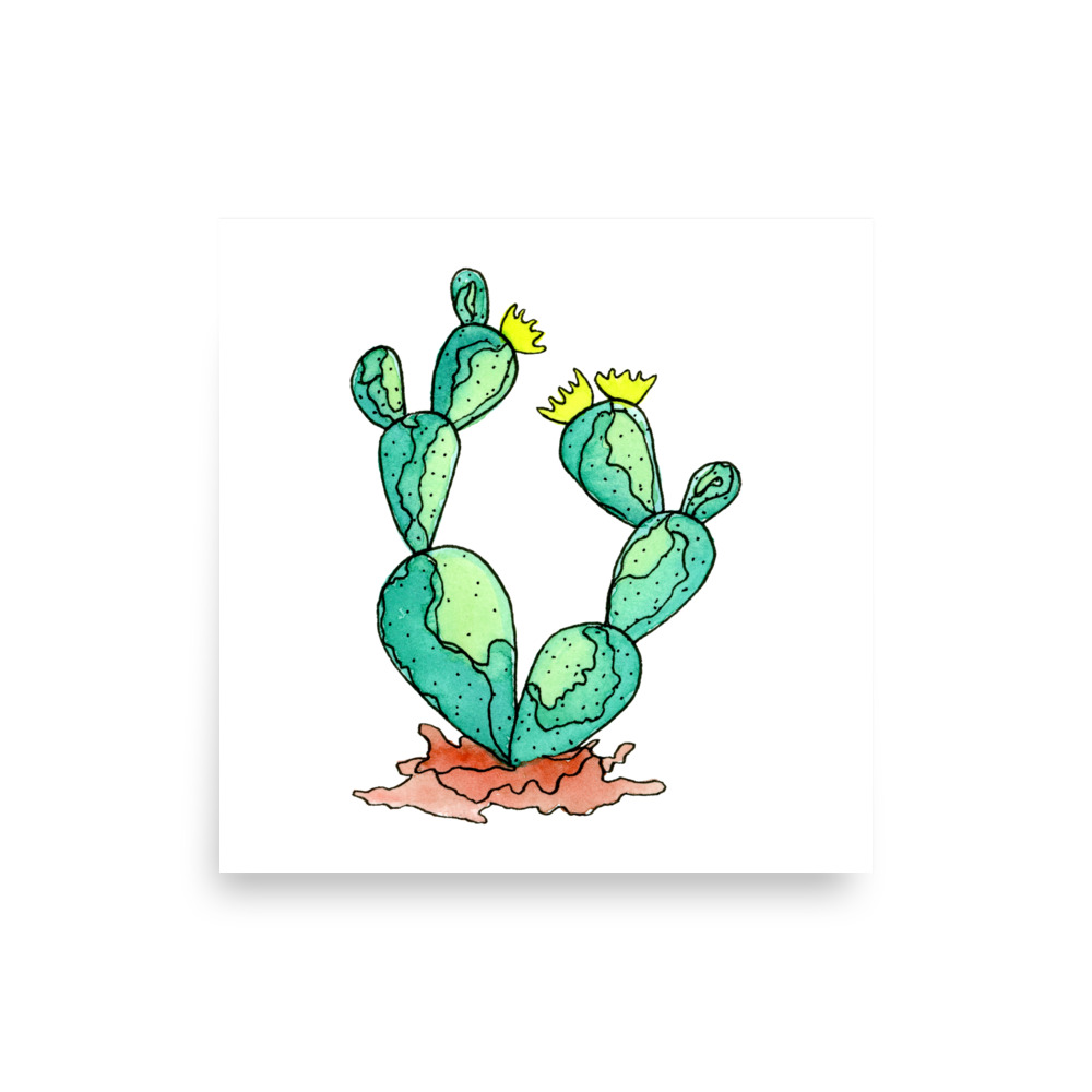 Watercolor Flower Cactus Print - Image 2