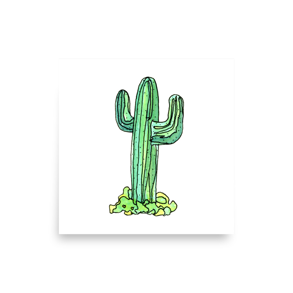 Watercolor Saguaro Cactus Print